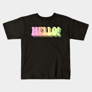 Pastel HELLO! Rainbow Design Kids T-Shirt